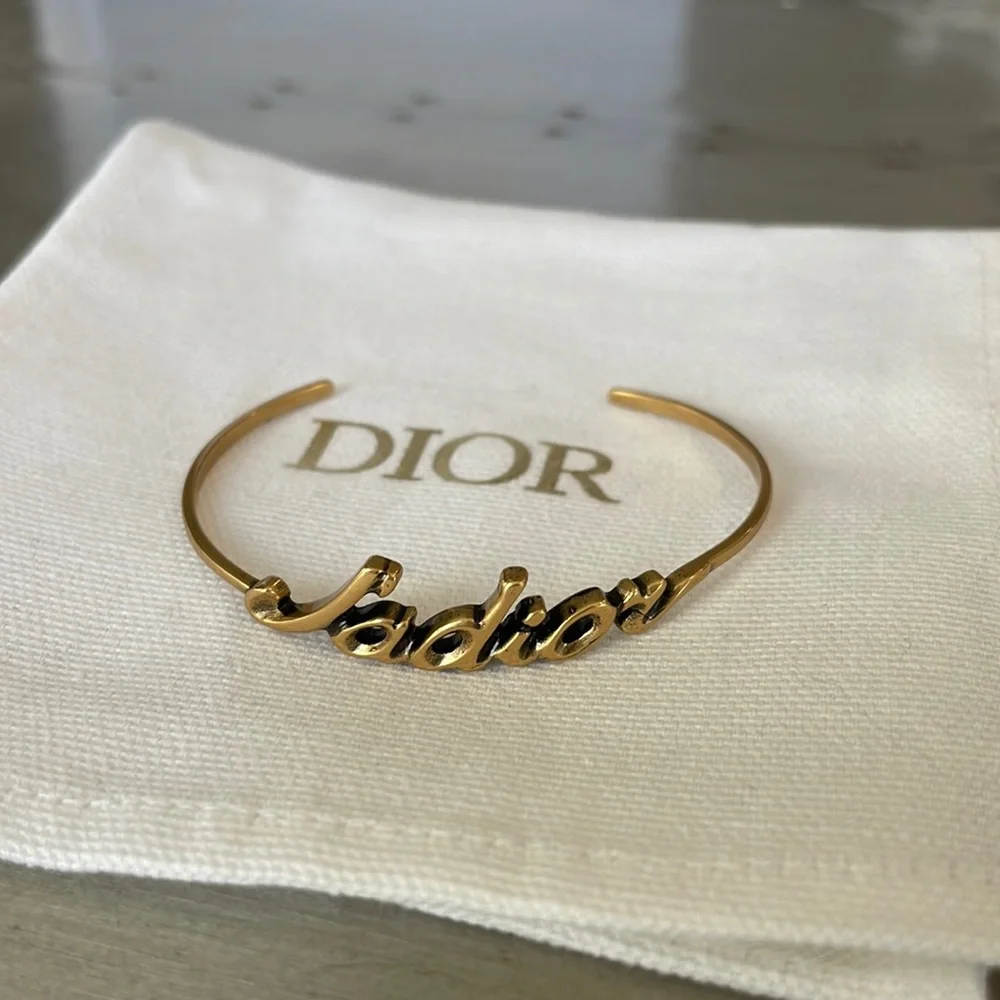 Dior Christian Dior j’adior cuff bracelet brushed gold with box - Picture 1 of 8